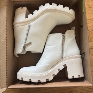 Gianni Bini White Lug Sole Booties